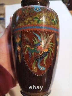 Antique VASE, Dragon Phoenix, Top Bottom Silver 6 Gorgeous