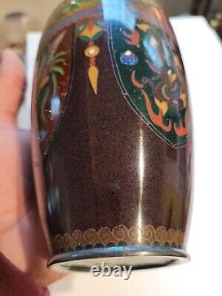 Antique VASE, Dragon Phoenix, Top Bottom Silver 6 Gorgeous