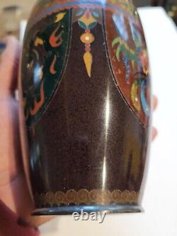 Antique VASE, Dragon Phoenix, Top Bottom Silver 6 Gorgeous