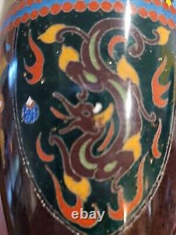 Antique VASE, Dragon Phoenix, Top Bottom Silver 6 Gorgeous