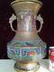 Antique/vintage Cloisonne Champleve Large Brass Vase Urn