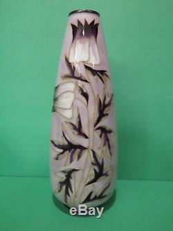 Antique Vintage Cloisonne Vase ANDO Lavender Floral 9.5