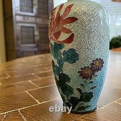 Antique/Vintage Japanese Cloisonne Foil Vase. Floral Scene 7