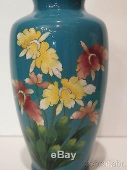 Antique Vintage Meiji Period Cloisonne Vase Floral