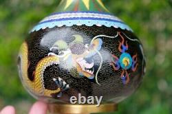 Antique japanese cloisonne dragon vase 24.5 cm 19th century