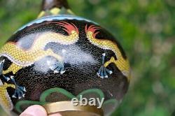 Antique japanese cloisonne dragon vase 24.5 cm 19th century