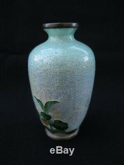 Antique miniature Japanese Ginbari Cloisonne Vase Signed Ota