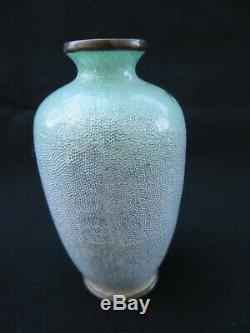 Antique miniature Japanese Ginbari Cloisonne Vase Signed Ota