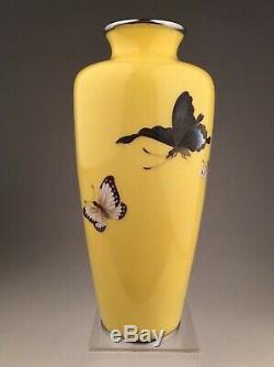 Authentic Japanese Cloisonne Vase by Master Ando Jubei Meiji Period, Hallmarked