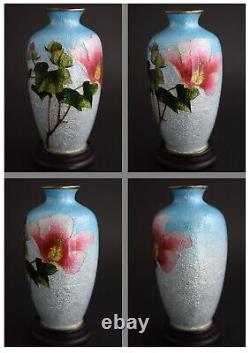 Awesome Condition! A Splendid Japanese MEIJI GINBARI Cloisonné Enamel Vase F43