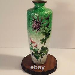 Beautiful Japanese Ginbari Foil Cloisonne Vase Meiji Period