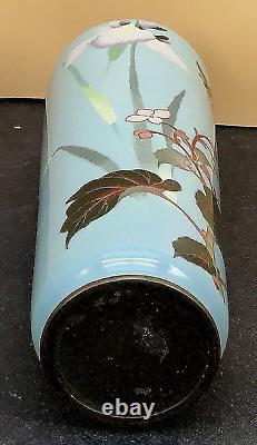 Beautiful Japanese Meiji Wire & Wireless Silver Wire Cloisonne Vase with Wasp