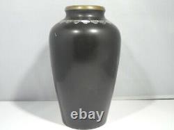 Beautiful Japanese Mother Of Pearl Cloisonne Type Inlaid Bronze Vase