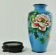 Beautiful Vintage 7.5 Blue Ando Japanese Cloisonne Enamel Flower Vase