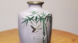 Bird & Bamboo Japanese Cloisonne Vase Enamel Vase 5 Inch