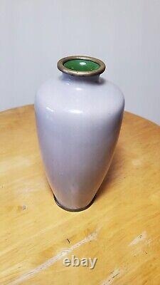 Bird & Bamboo Japanese Cloisonne Vase Enamel Vase 5 Inch