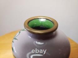 Bird & Bamboo Japanese Cloisonne Vase Enamel Vase 5 Inch