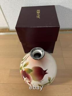 Black green enamel vase Arita ware Japanese Traditional Shippo