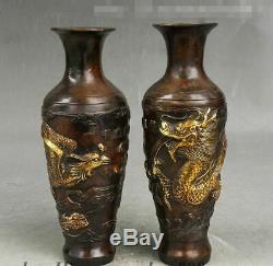 Bronze Vase Chinese Antique Cloisonne Dragon Vintage Vases Japanese Qing Used