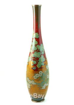 C1900 Superb Antique Japanese Silver Wire Cloisonne Vase, Meiji Period 1868-1912
