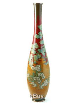 C1900 Superb Antique Japanese Silver Wire Cloisonne Vase, Meiji Period 1868-1912