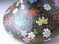 CHERRY BLOSSOM Pattern CLOISONNE ware Vase 5 inch Antique MEIJI Era Japanese