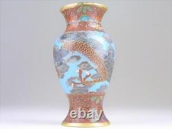 CLOISONNE DRAGON CLOUD Pattern Vase 3.9 inch MEIJI Era Japanese Antique Old Art