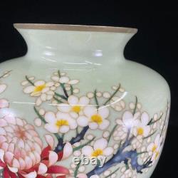 CLOISONNE Large Vase Flower Pattern 12.2 inch Japanese Figurine