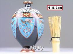 CLOISONNE PHOENIX Vase 5.9 inch Japanese Antique MEIJI Era Fine Art Old Figurine