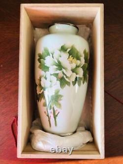 CLOISONNE Vase Flower Pattern 10.8 inch Japanese Figurine