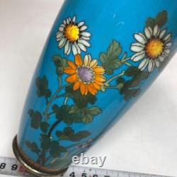 CLOISONNE Vase Flower Pattern 7 inch Antique Figurine Japanese