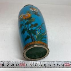 CLOISONNE Vase Flower Pattern 7 inch Antique Figurine Japanese