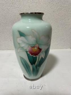 CLOISONNE Vase Flower Pattern 7 inch Figurine traditional art Japanese