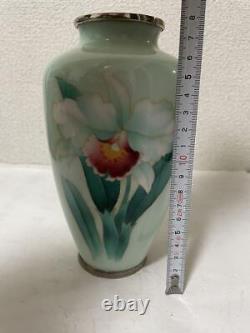 CLOISONNE Vase Flower Pattern 7 inch Figurine traditional art Japanese