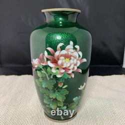 CLOISONNE Vase chrysanthemum flower pattern 7.1 inch Japanese Figurine
