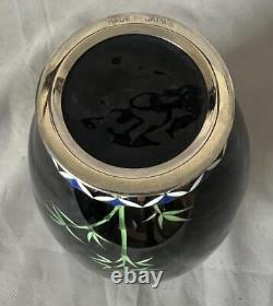 Celadon Green Cloisonne Vase Japanese with Dogwood 5 Nice