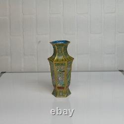 Cloisonné Enamel Hexagonal'Flower & Bird' Vase 20th Century