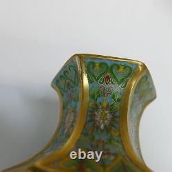 Cloisonné Enamel Hexagonal'Flower & Bird' Vase 20th Century