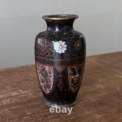 Cloisonne Small Vase 3.5 inch Oriental pattern inch tall antique pot Japanese