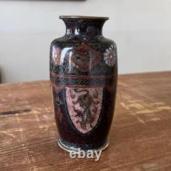 Cloisonne Small Vase 3.5 inch Oriental pattern inch tall antique pot Japanese