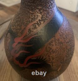 Cloisonne Tree Bark Vase Dragon Lamp