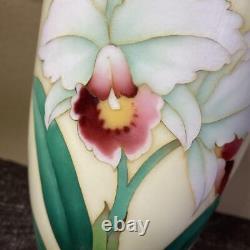 Cloisonne Vase Cattleya flower pattern 8.6 inch tall Pot Japanese