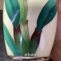 Cloisonne Vase Cattleya flower pattern 8.6 inch tall Pot Japanese