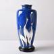 Cloisonne Vase Crane Pattern 10.8 Inch Tall Japanese Blue Pot