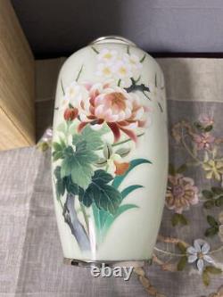 Cloisonne Vase Flower Pattern 8.6 inch tall Pot Japanese