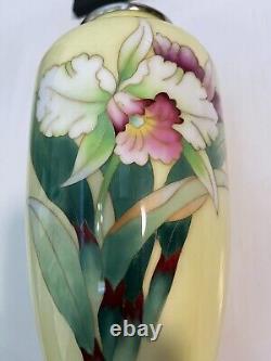 Cloisonne Vase Flower pattern 8 inch tall Japanese Pot