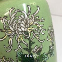 Cloisonne Vase Flower pattern 9.6 inch tall Japanese Antique Pot