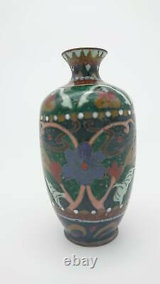 Cloisonne Vase Flower pattern Minimal size Height 9 cm Meiji era 19c Japan