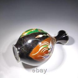 Cloisonne Vase Oriental Pattern 9.8 inch tall Japanese Antique Pot