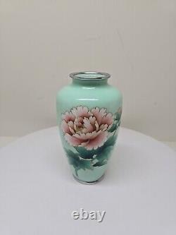 Cloisonne Vase flower pattern 7.2 inch tall Pot Japanese D73